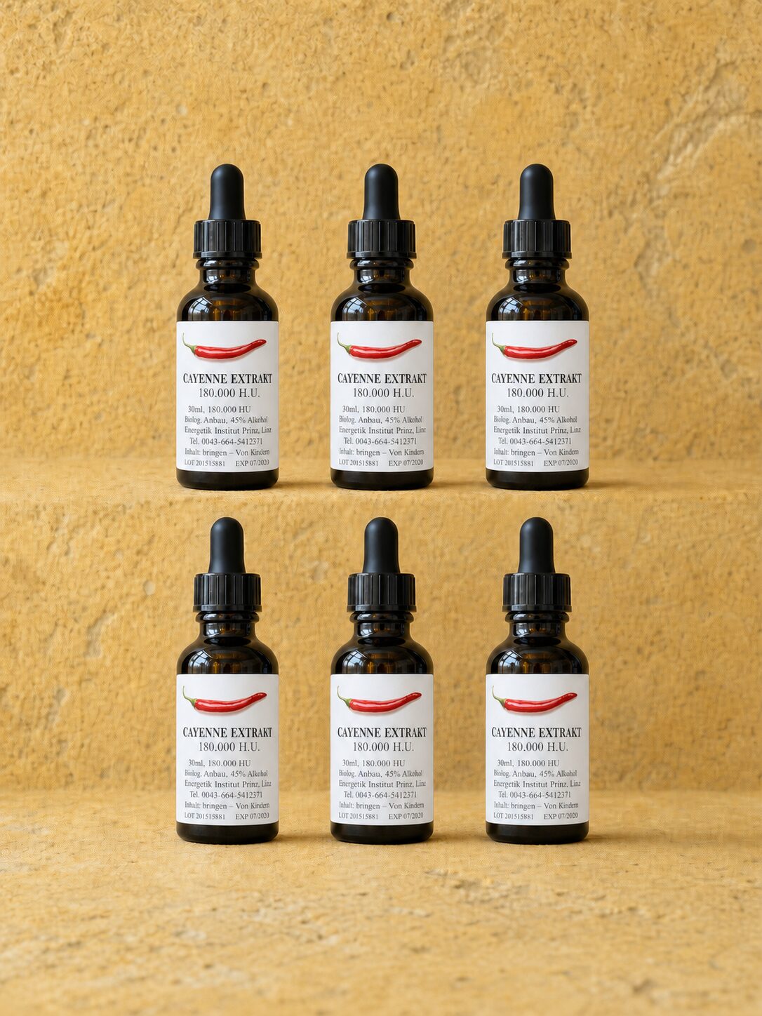 Cayenne Extrakt 5+1 Gratis Paket mit sechs Flaschen