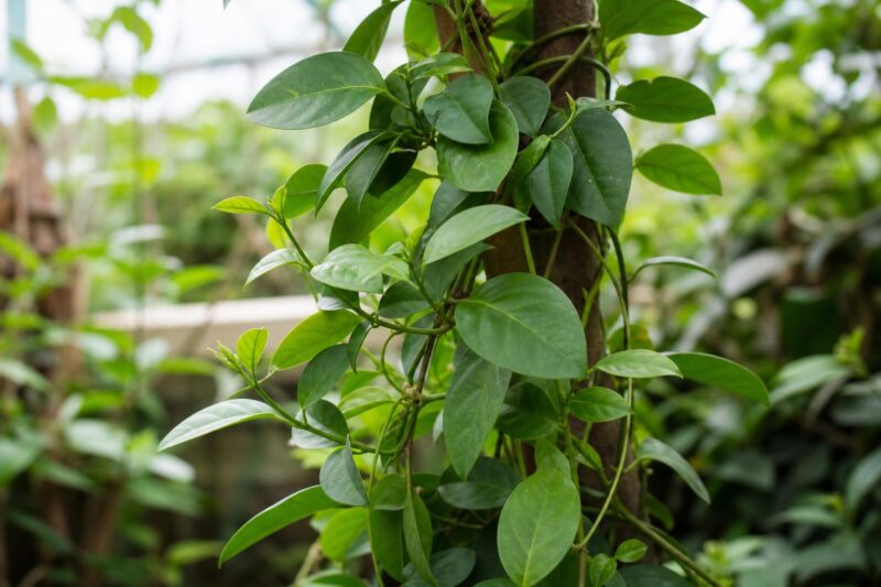 Gymnema sylvestre Gurmar Rankpflanze mit grünen Blättern